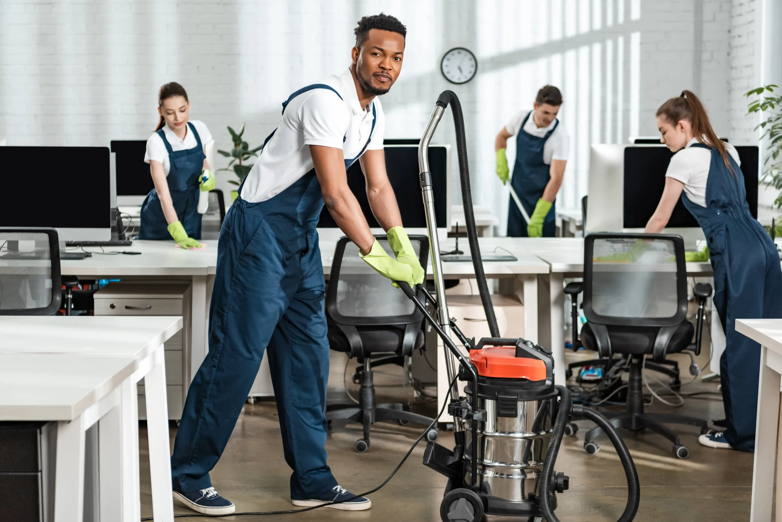 Sydney Clean Group office cleaning team at work in a Pyrmont office